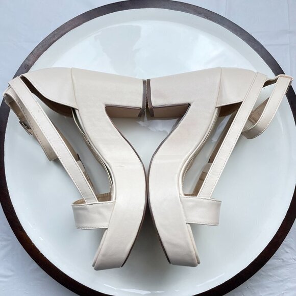 J. Adams Cream Platform Sandal Size 10 - Picture 5 of 8